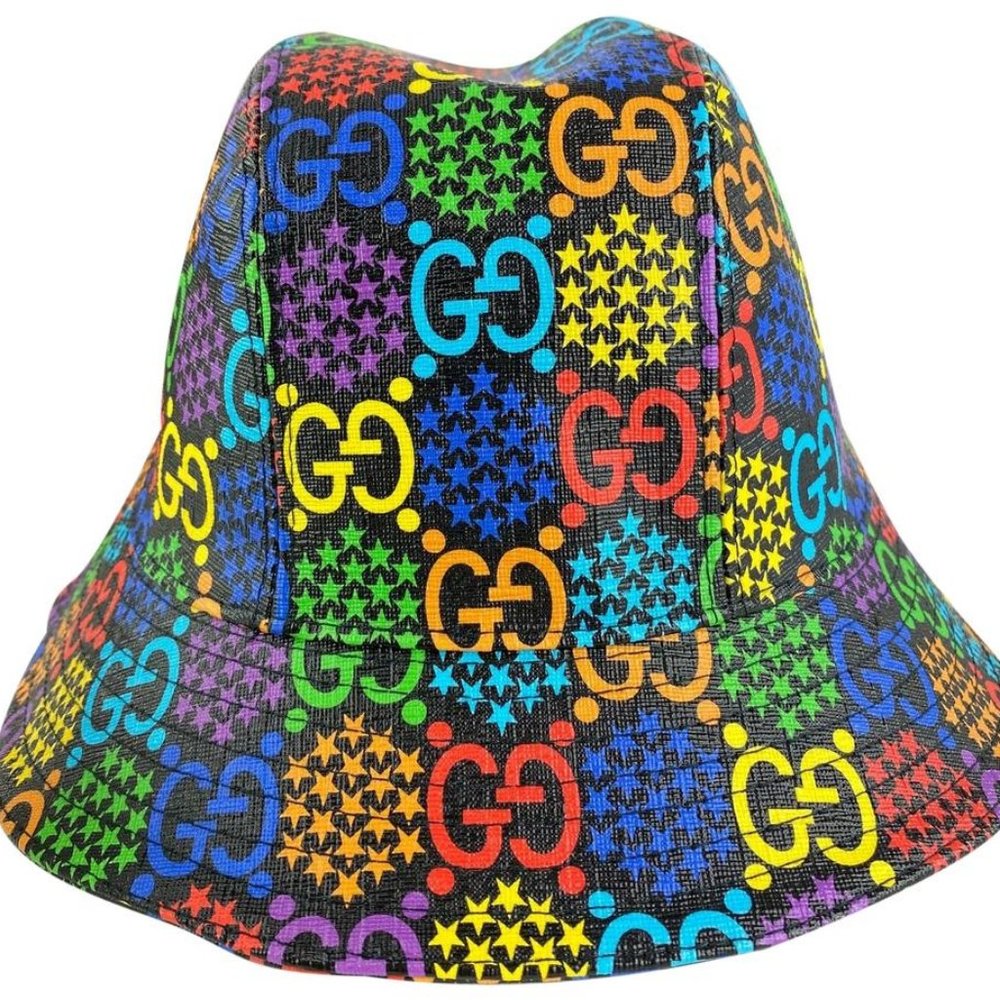 Gucci Multicolor Logo Patchwork Bucket Hat